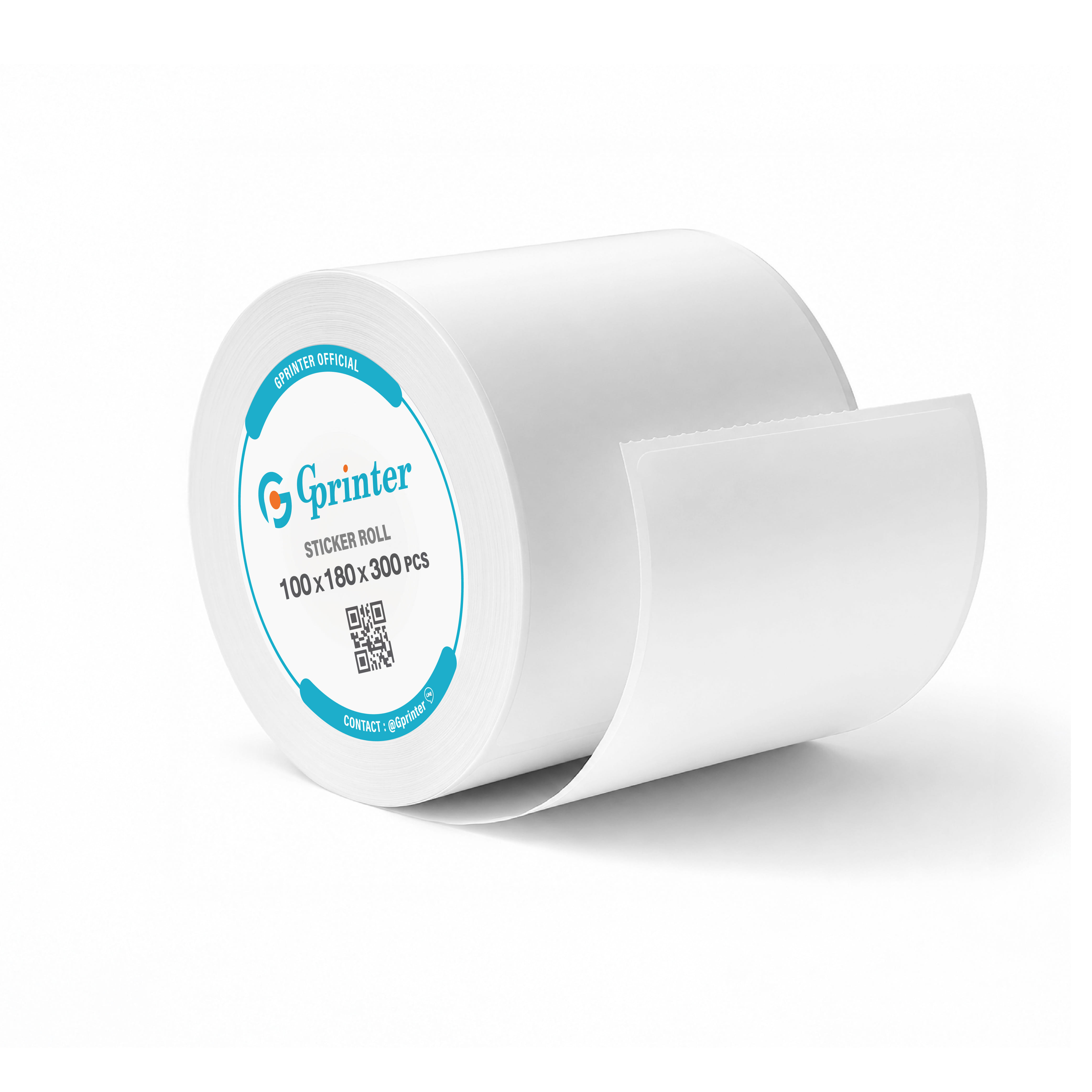 กระดาษสติ๊กเกอร์ความร้อน GPRINTER 100X180 300 แผ่น แบบม้วน 1 ม้วน